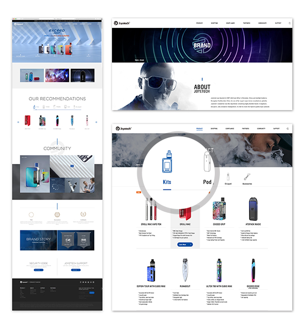 電子研發(fā)Joyetech官網(wǎng)設計